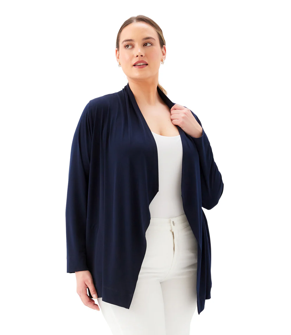 Plus Size Drape Travel Jersey Cardigan - Image 4