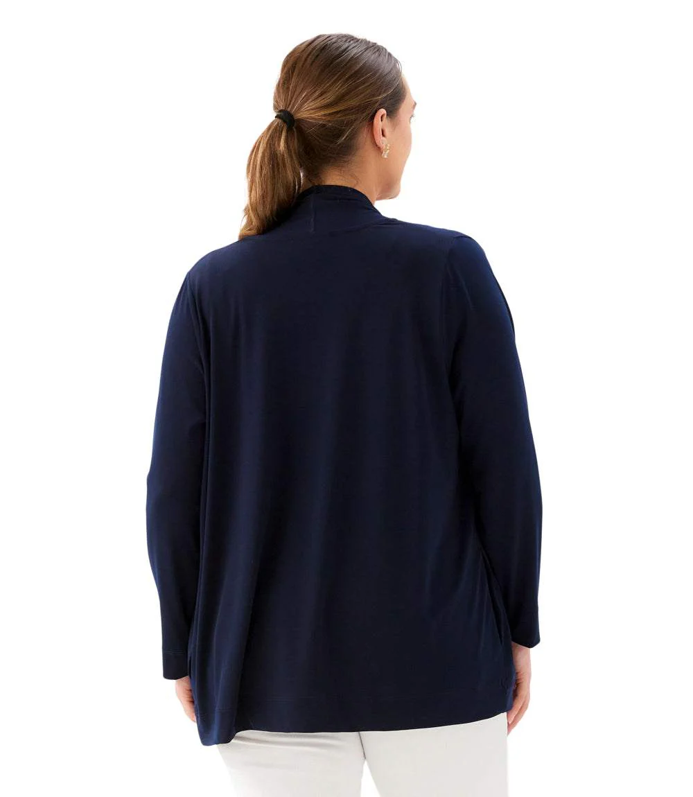 Plus Size Drape Travel Jersey Cardigan - Image 5