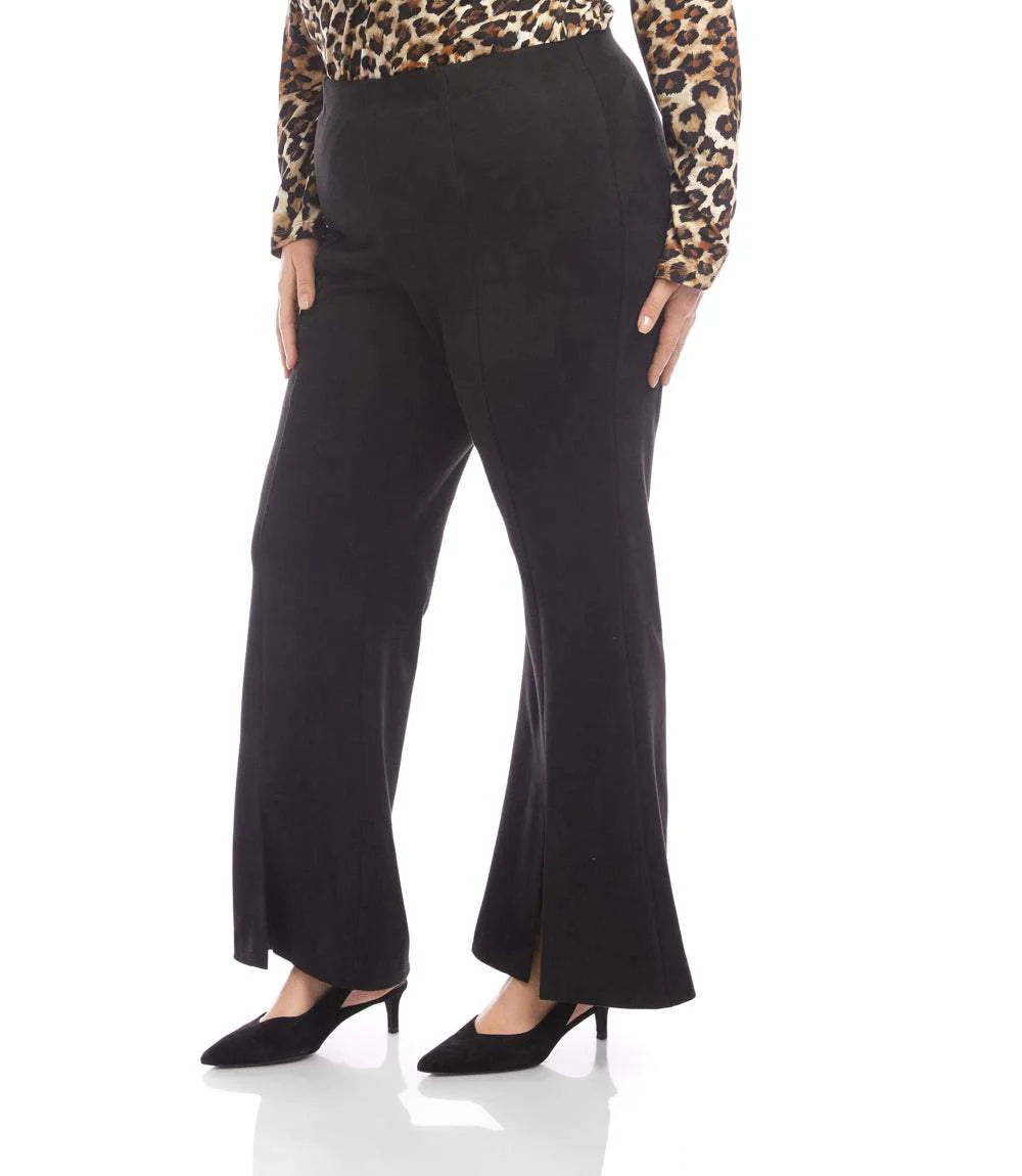 Plus Size Faux Suede Front Slit Pants - Image 6