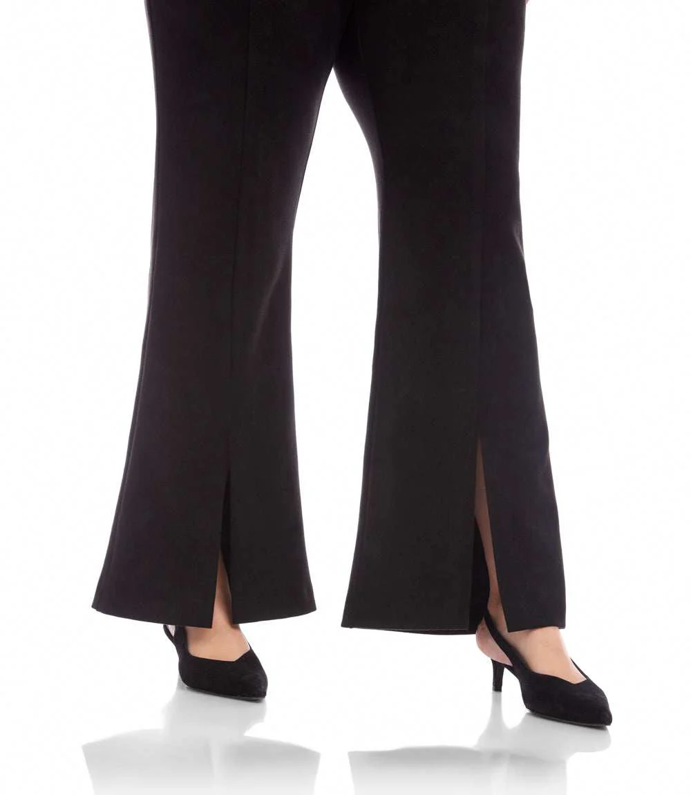 Plus Size Faux Suede Front Slit Pants - Image 7