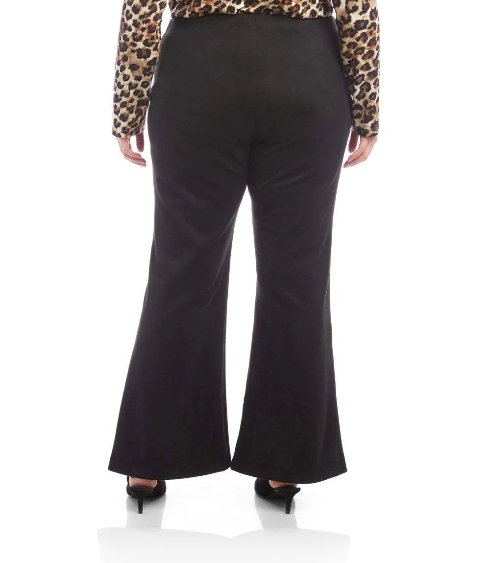 Plus Size Faux Suede Front Slit Pants - Image 8