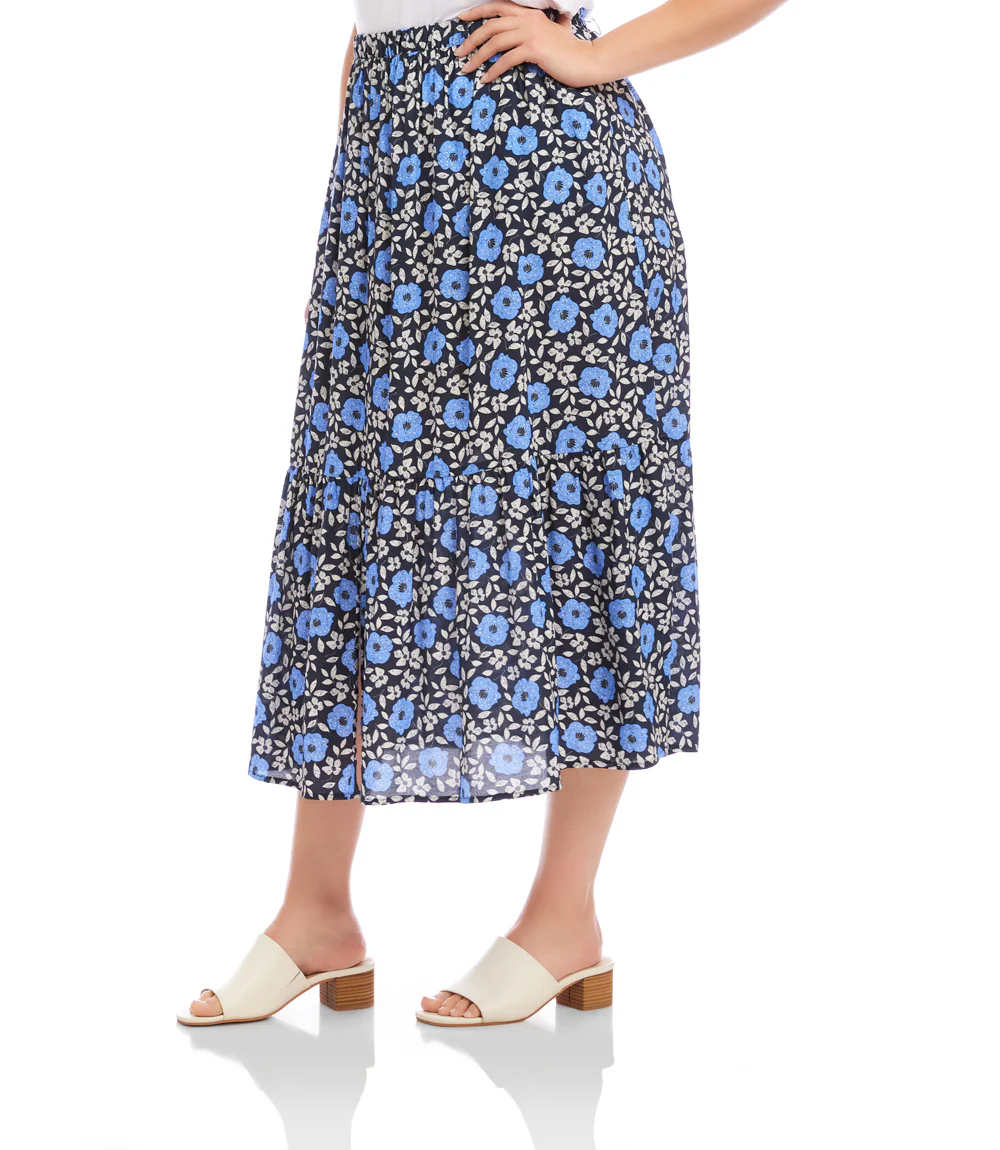 Plus Size Front Slit Midi Skirt - Image 4