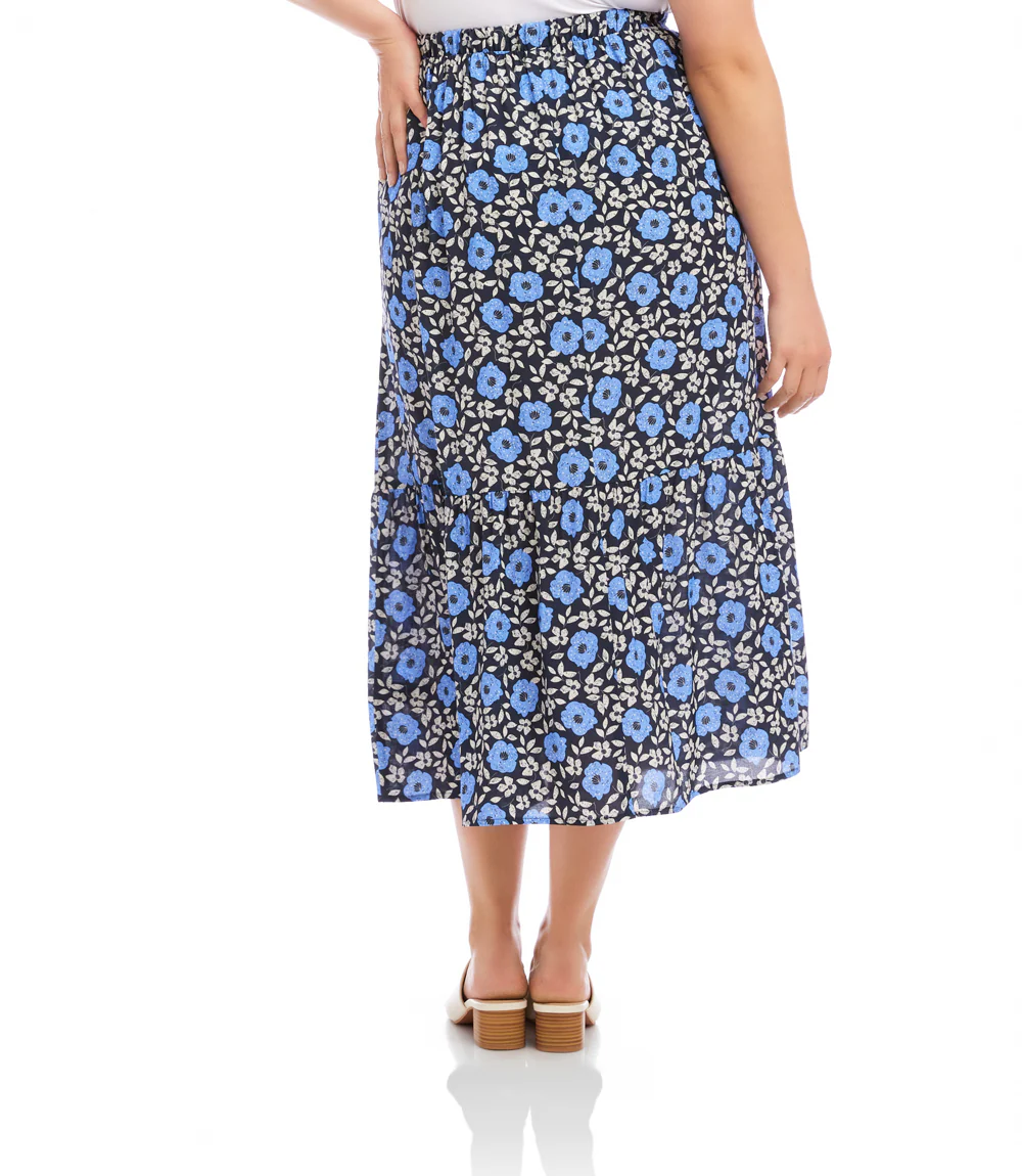 Plus Size Front Slit Midi Skirt - Image 5