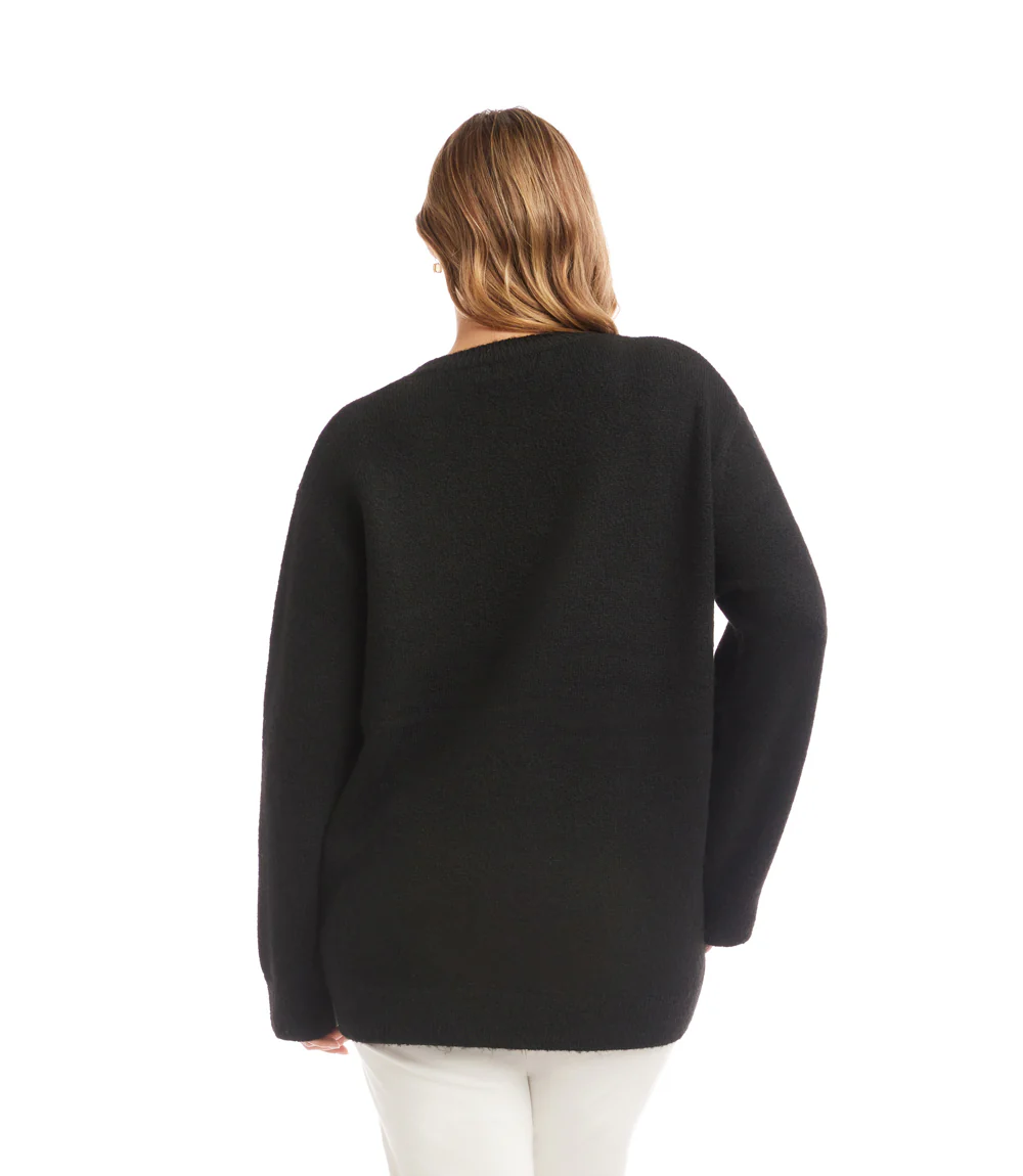 Plus Size Heart Jacquard Sweater - Image 5