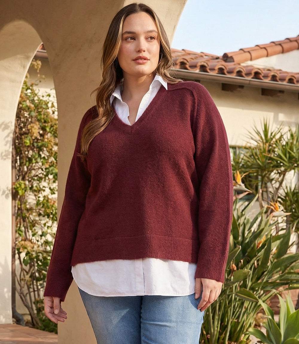 Plus Size Layered Sweater