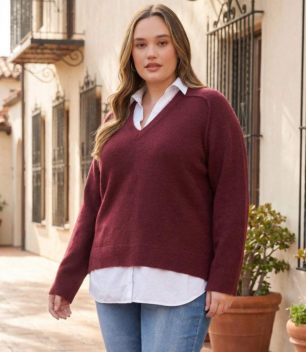 Plus Size Layered Sweater - Image 2