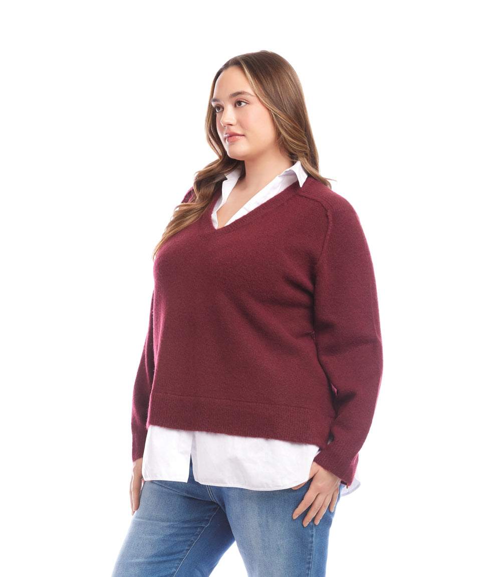 Plus Size Layered Sweater - Image 4