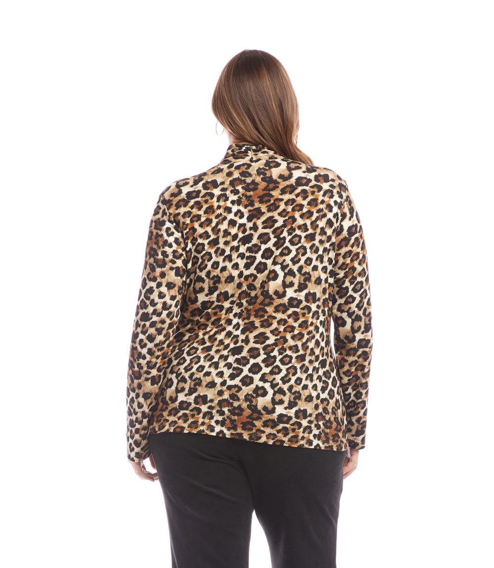 Plus Size Long Sleeve Crossover Side-Shirred Top - Image 5