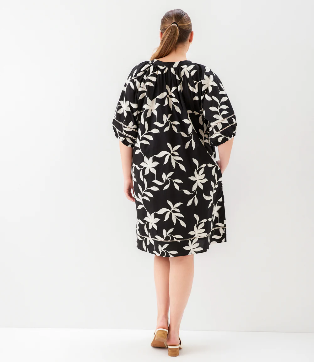 Plus Size Puff Sleeve Tassel Dress - Image 4