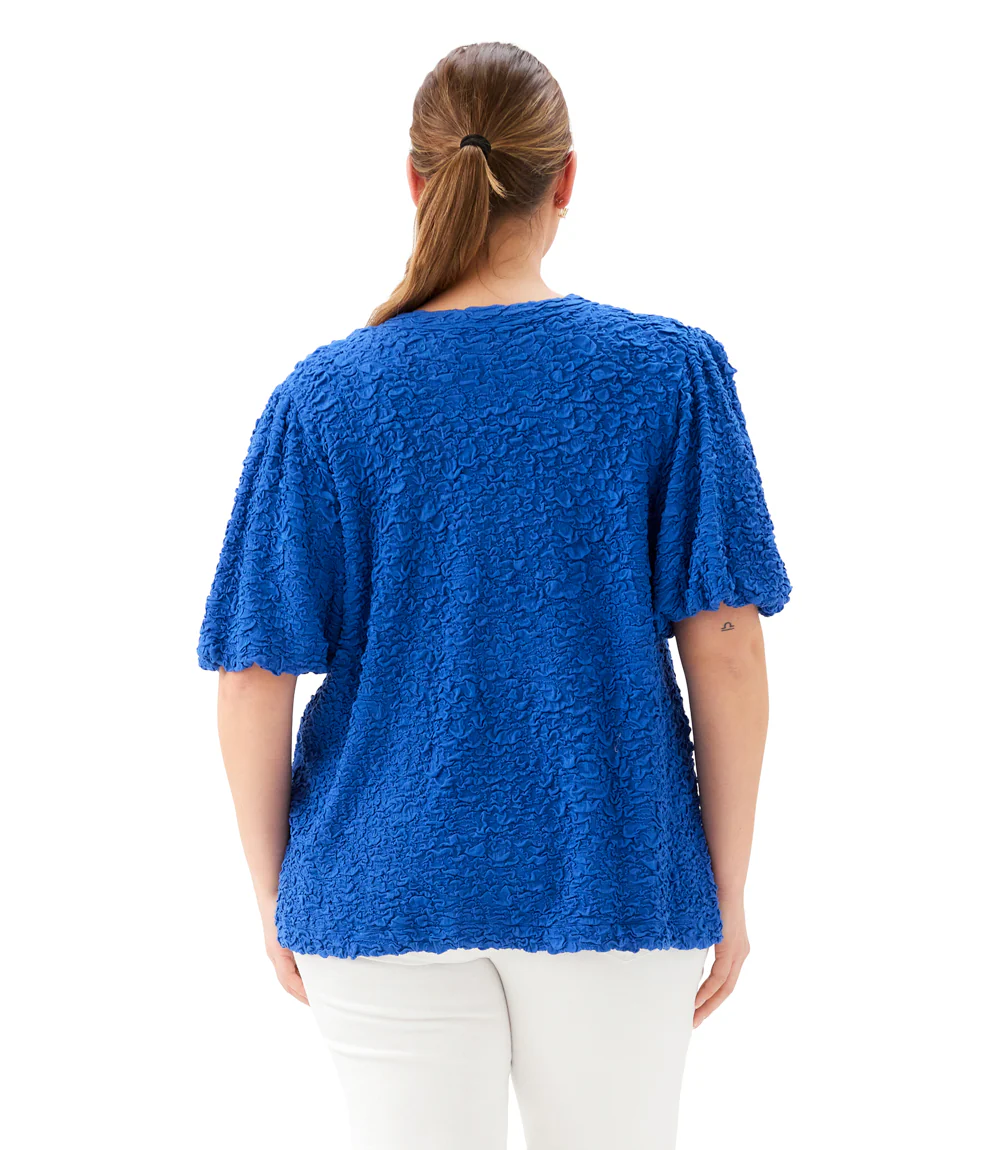 Plus Size Puff Sleeve Textured Top - Image 4