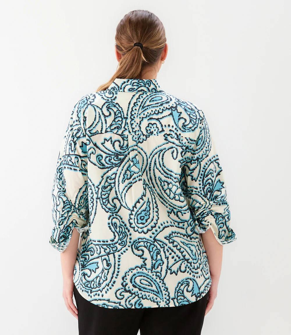 Plus Size Ruched Sleeve Button- Up Shirt - Image 4
