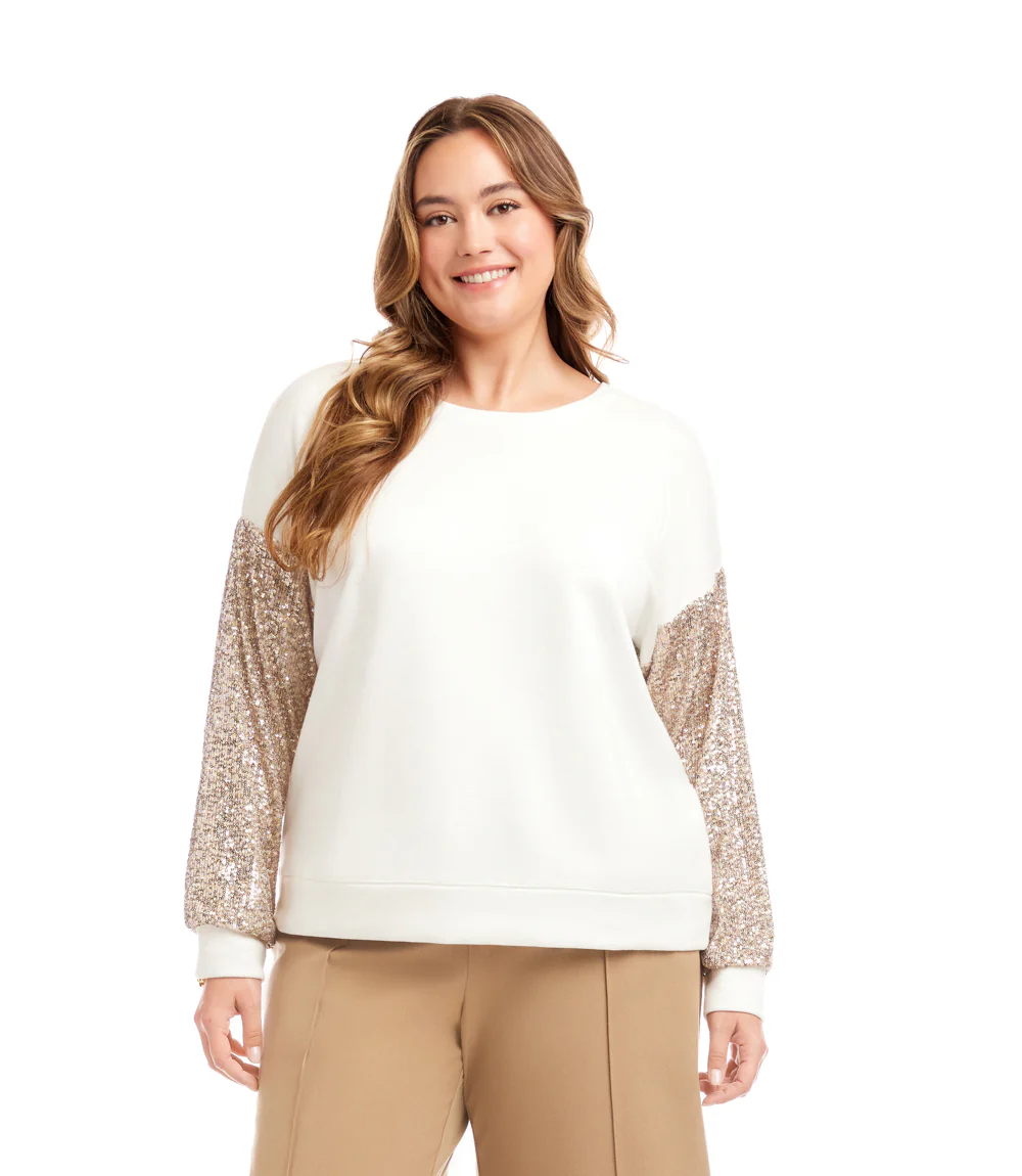 Plus Size Sequin Sleeve Top - Image 4