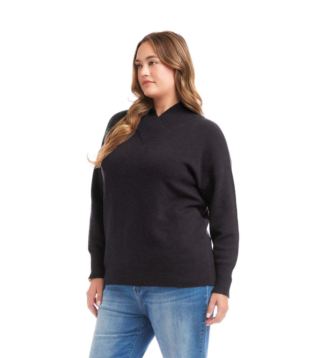 Plus Size Shawl Collar Sweater - Image 3