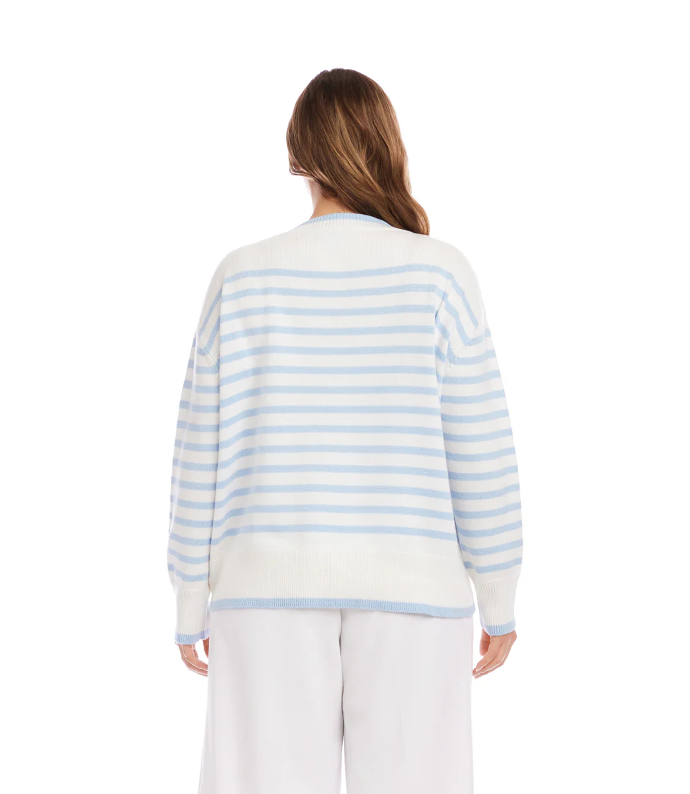 Plus Size Stripe Cardigan Sweater - Image 6