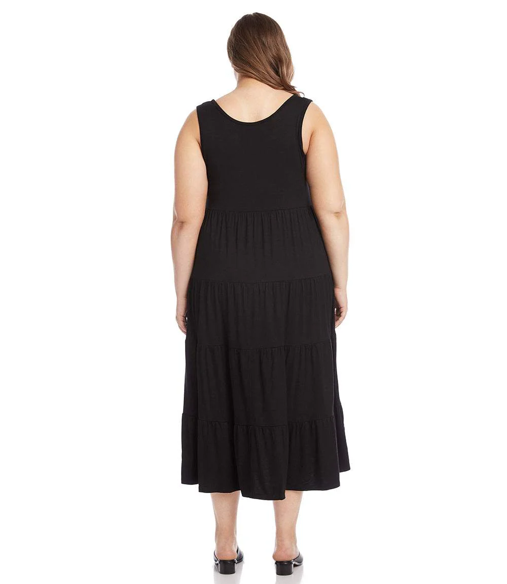 Plus Size Tiered Midi Dress - Image 3