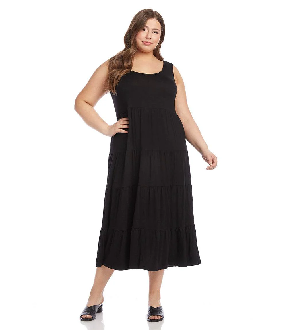 Plus Size Tiered Midi Dress - Image 4