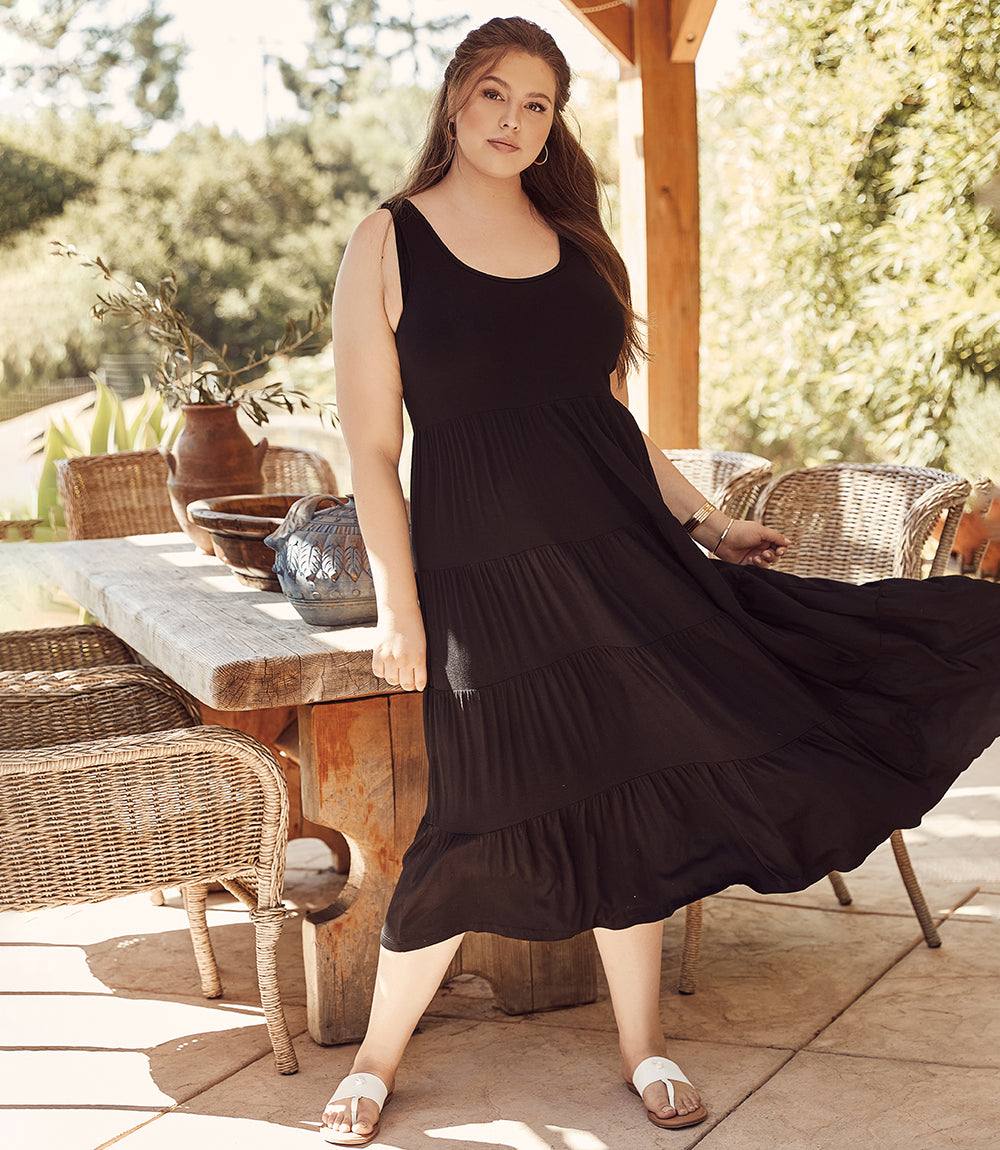 Plus Size Tiered Midi Dress - Image 5