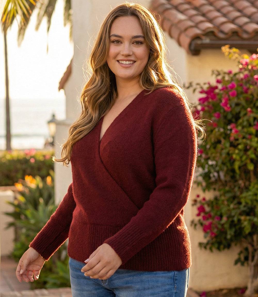 Plus Size Wrap Sweater