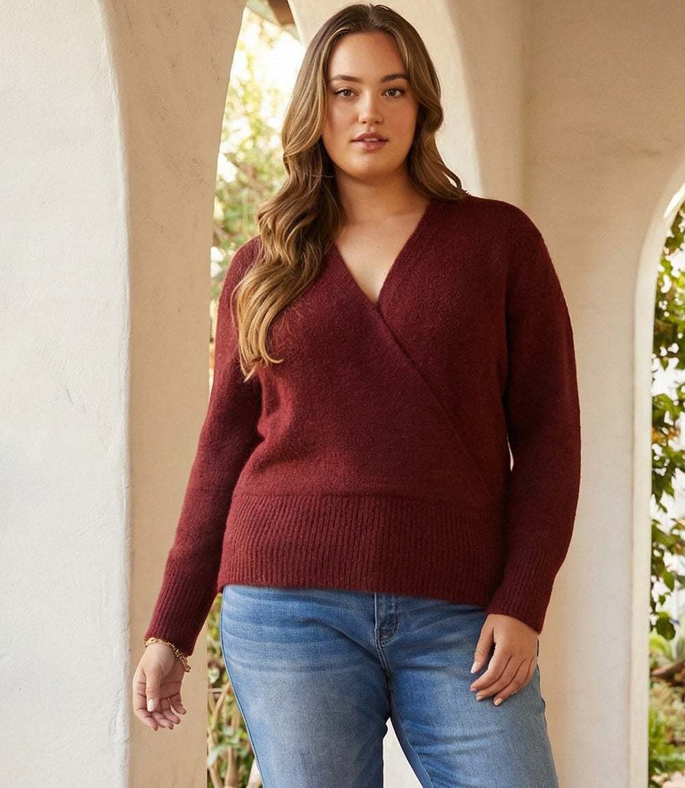 Plus Size Wrap Sweater - Image 2