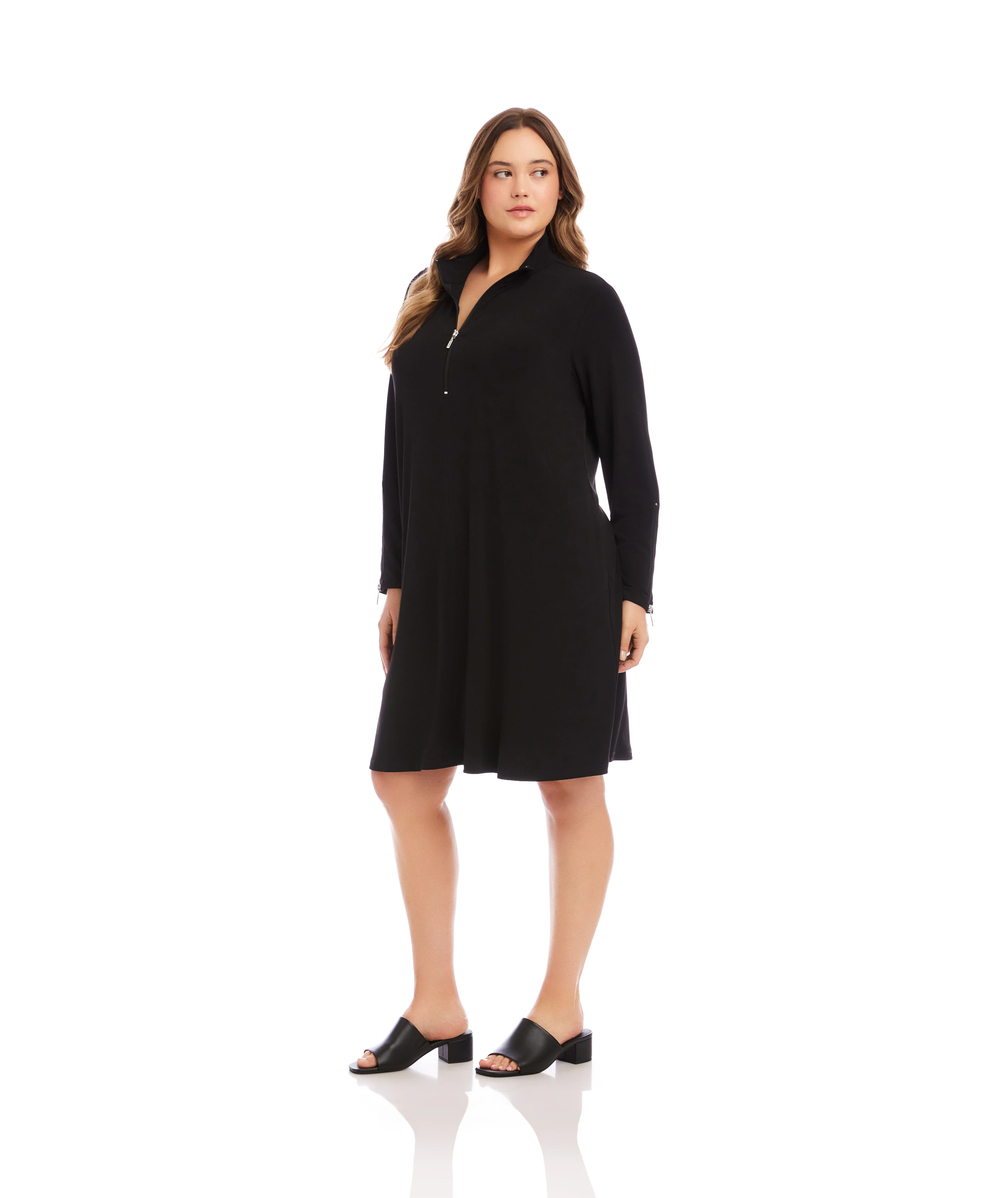 Plus Size Zip-Up Travel Jersey Dress - Image 3