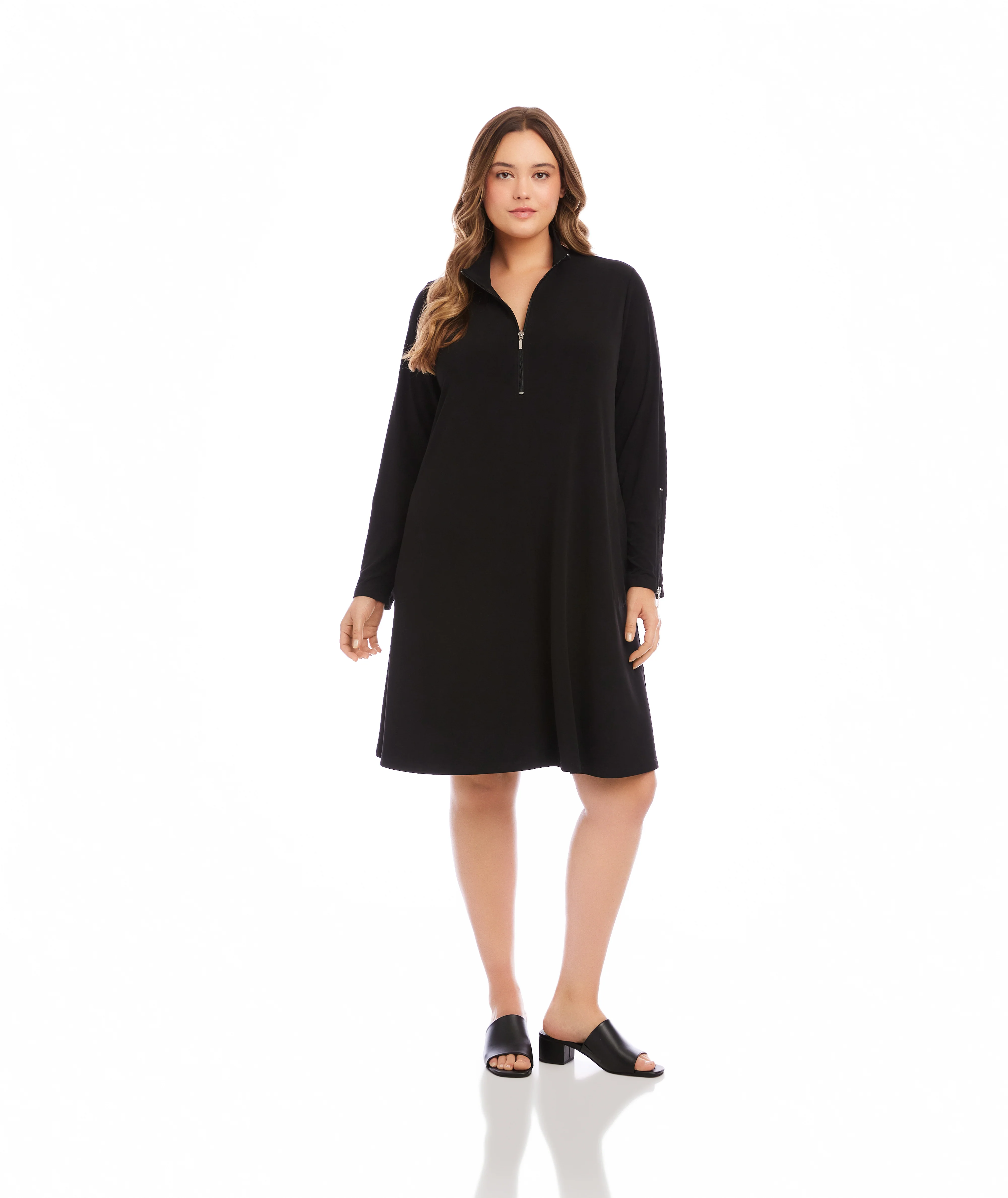 Plus Size Zip-Up Travel Jersey Dress - Image 4