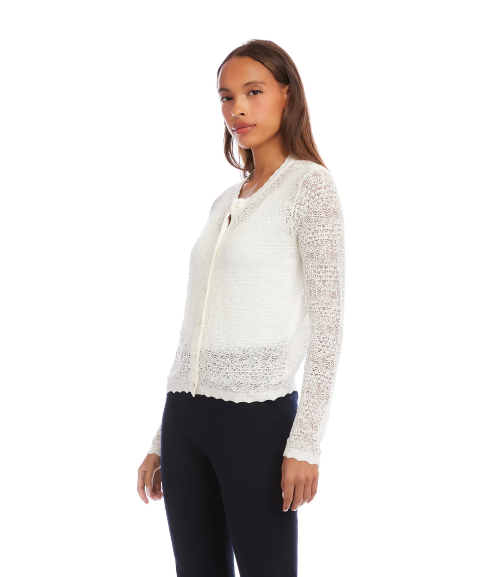 Pointelle Cardigan Sweater - Image 4