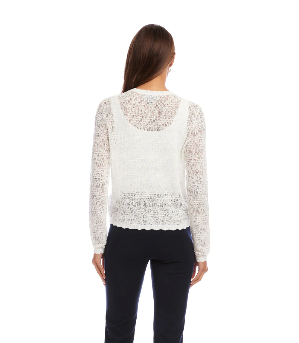 Pointelle Cardigan Sweater - Image 5