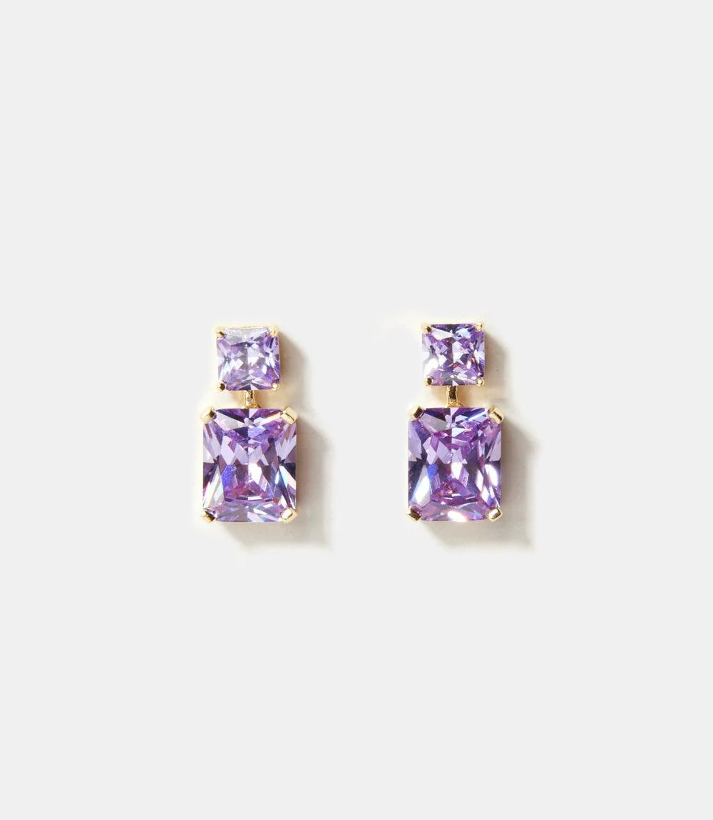 Princess Cut Drop Earrings - Image 2