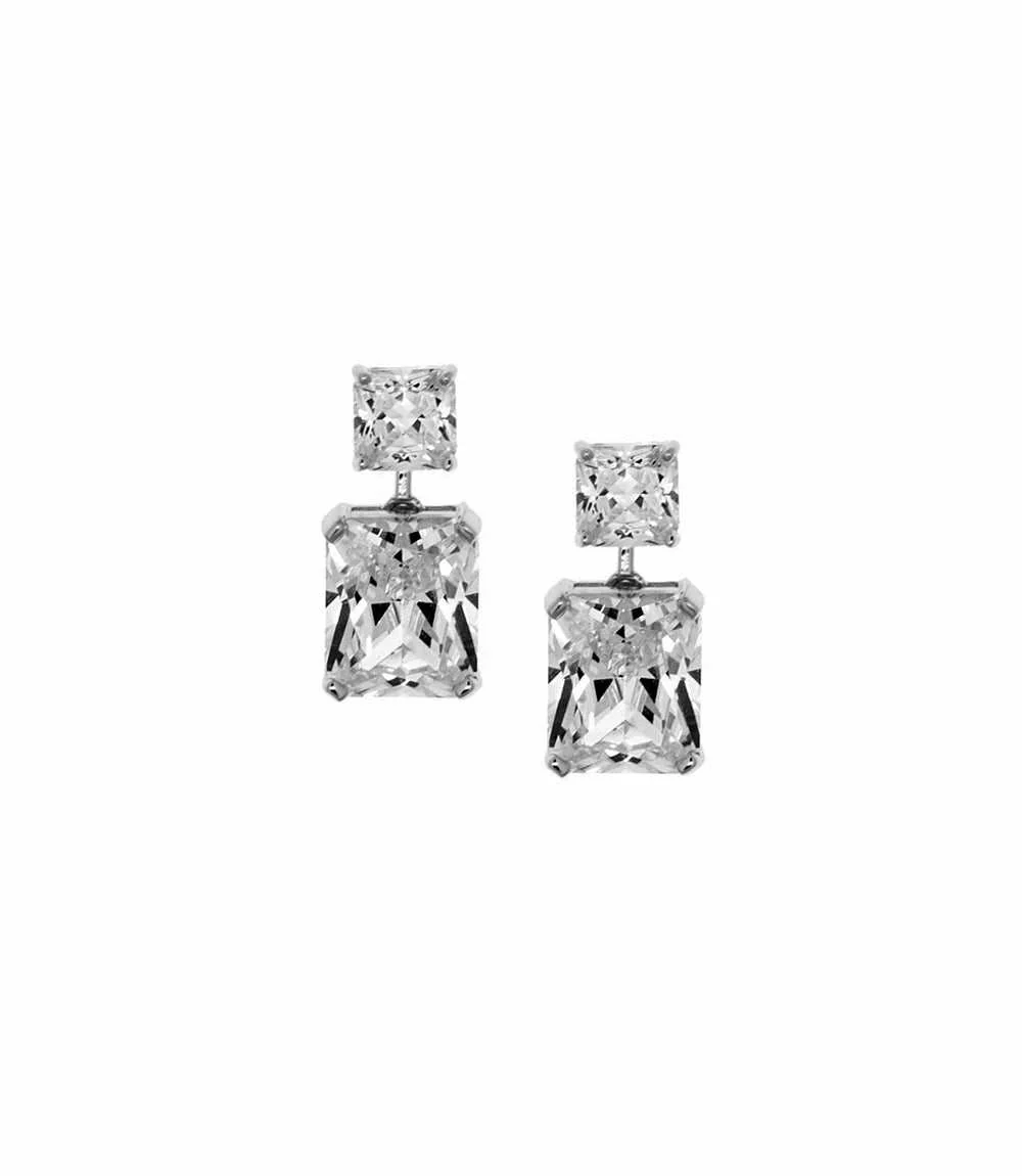 Princess Cut Drop Earrings - Image 2