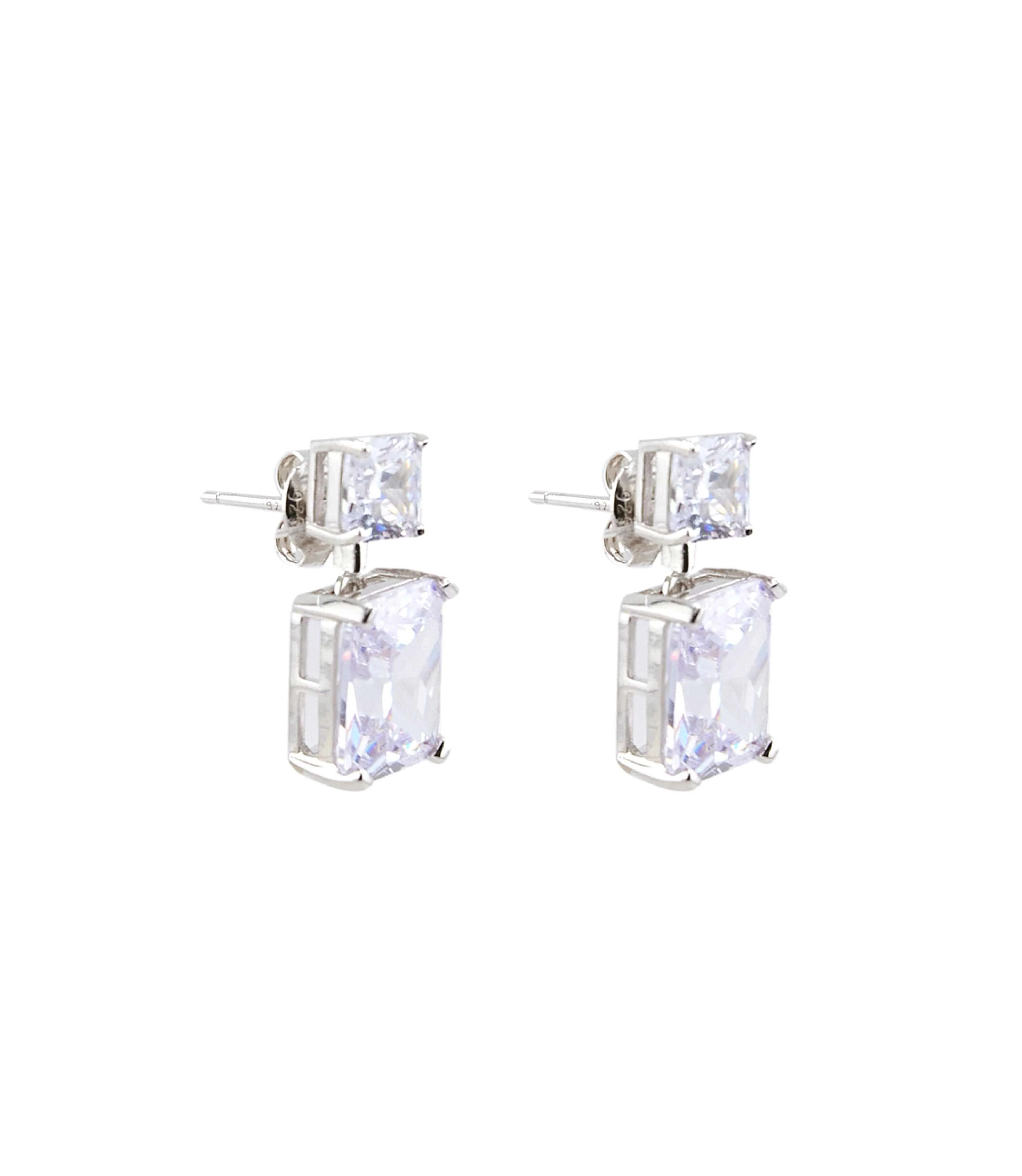 Princess Cut Drop Earrings - Image 3
