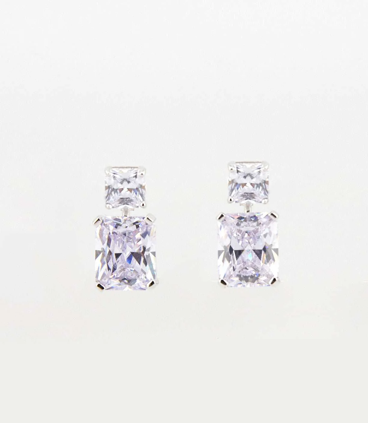 Princess Cut Drop Earrings - Image 4