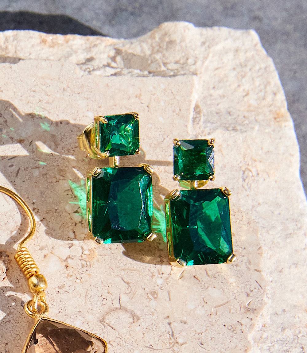 Princess Cut Drop Earrings - Image 4