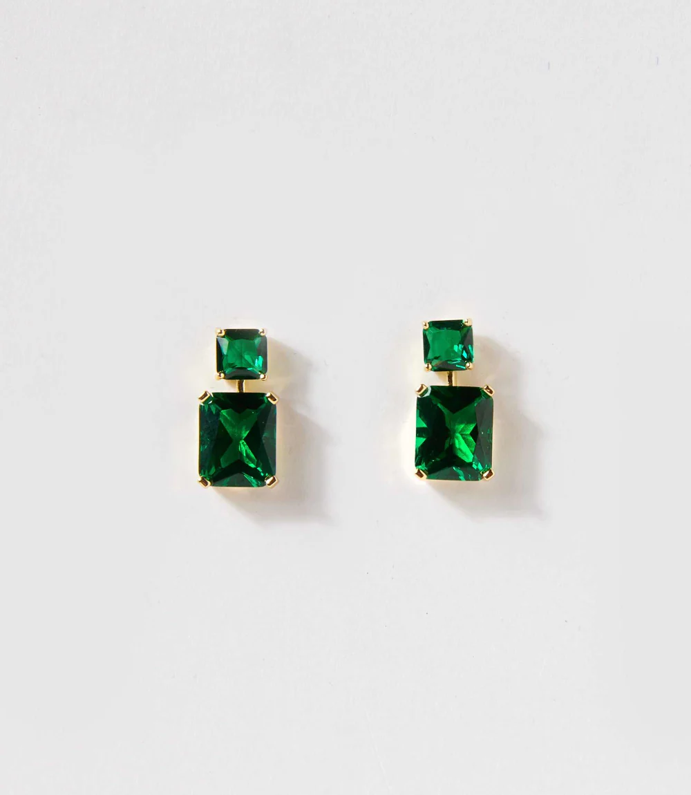 Princess Cut Drop Earrings - Image 5