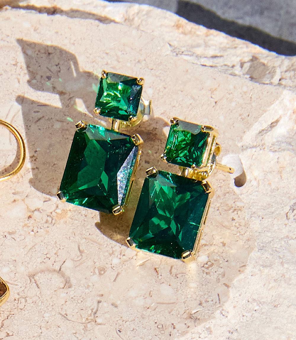 Princess Cut Drop Earrings - Image 6