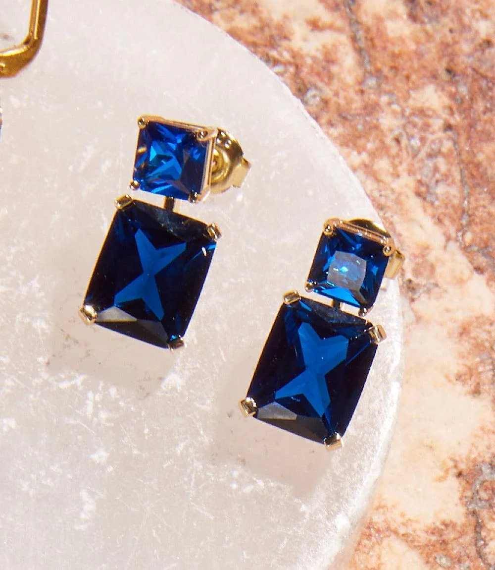 Princess Cut Drop Earrings - Image 2