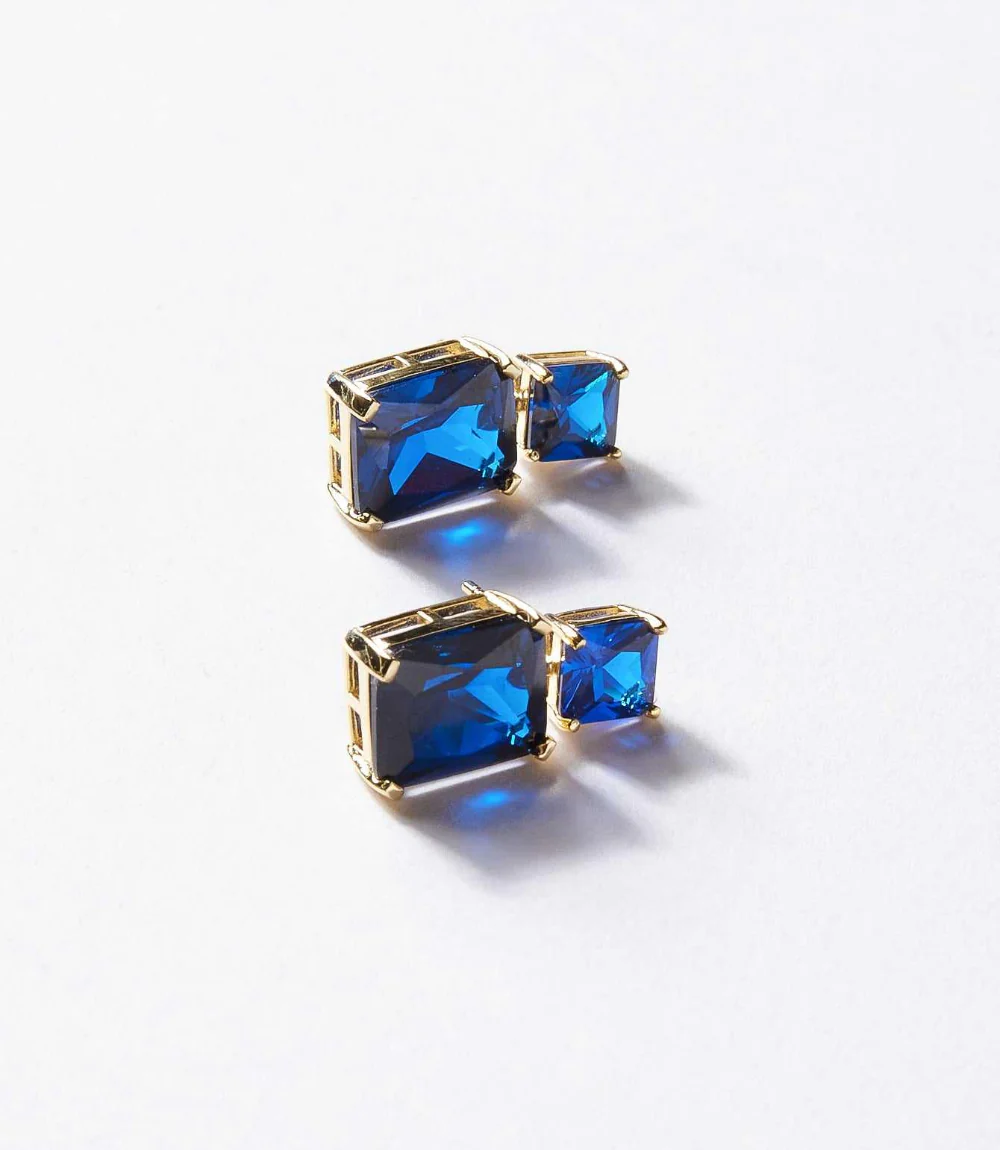 Princess Cut Drop Earrings - Image 3