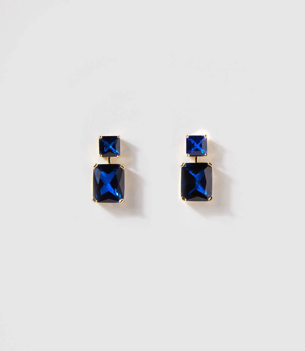 Princess Cut Drop Earrings - Image 4