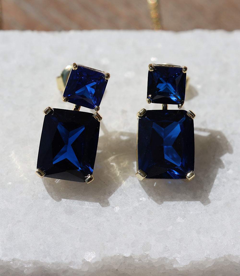 Princess Cut Drop Earrings - Image 5