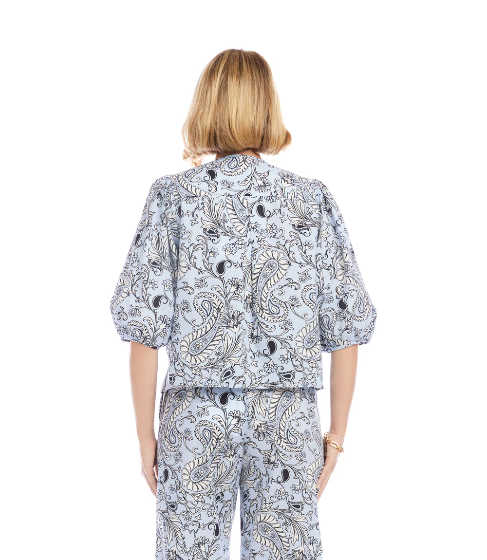 Puff Sleeve Button Front Top - Image 9