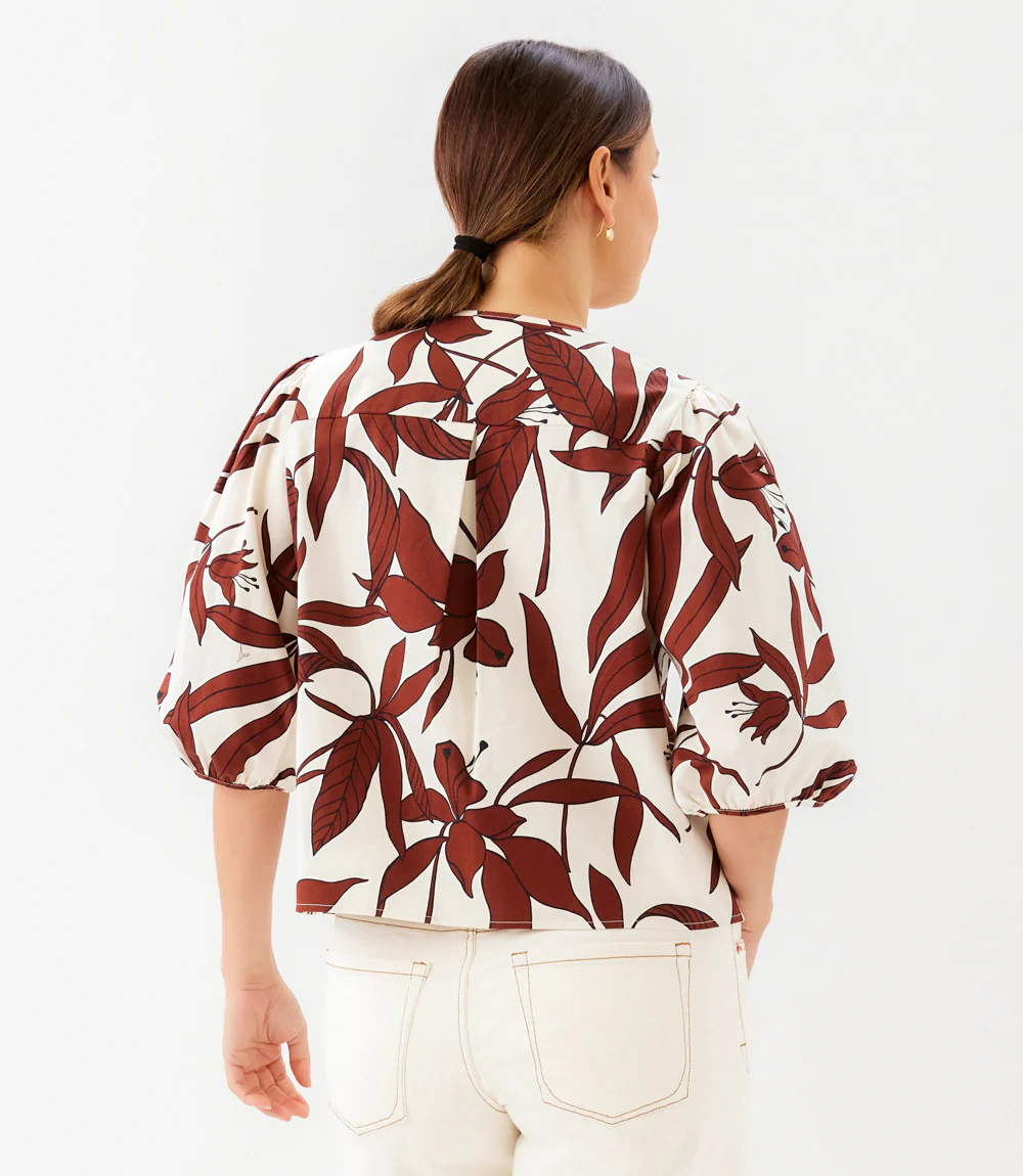 Puff Sleeve Button-Front Top - Image 5