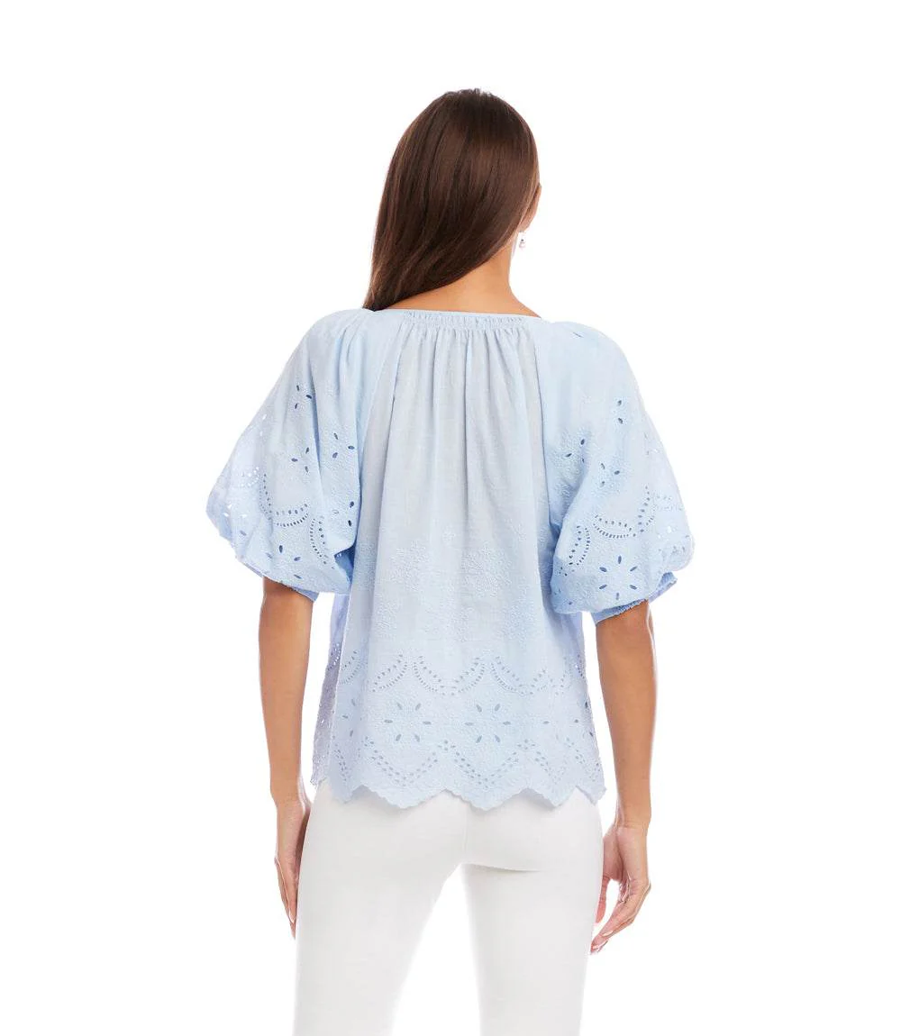 Puff Sleeve Embroidered Top - Image 5