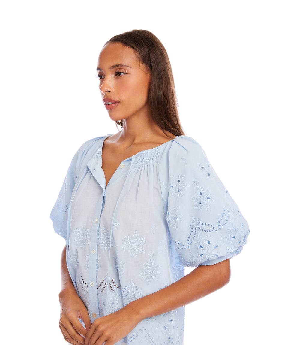 Puff Sleeve Embroidered Top - Image 6