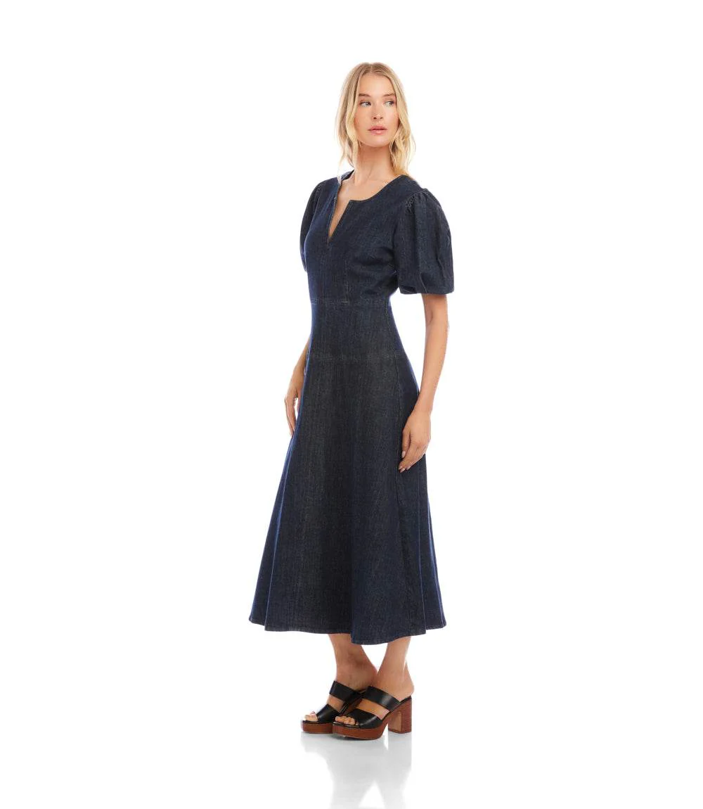Puff Sleeve Midi Dress - Image 4