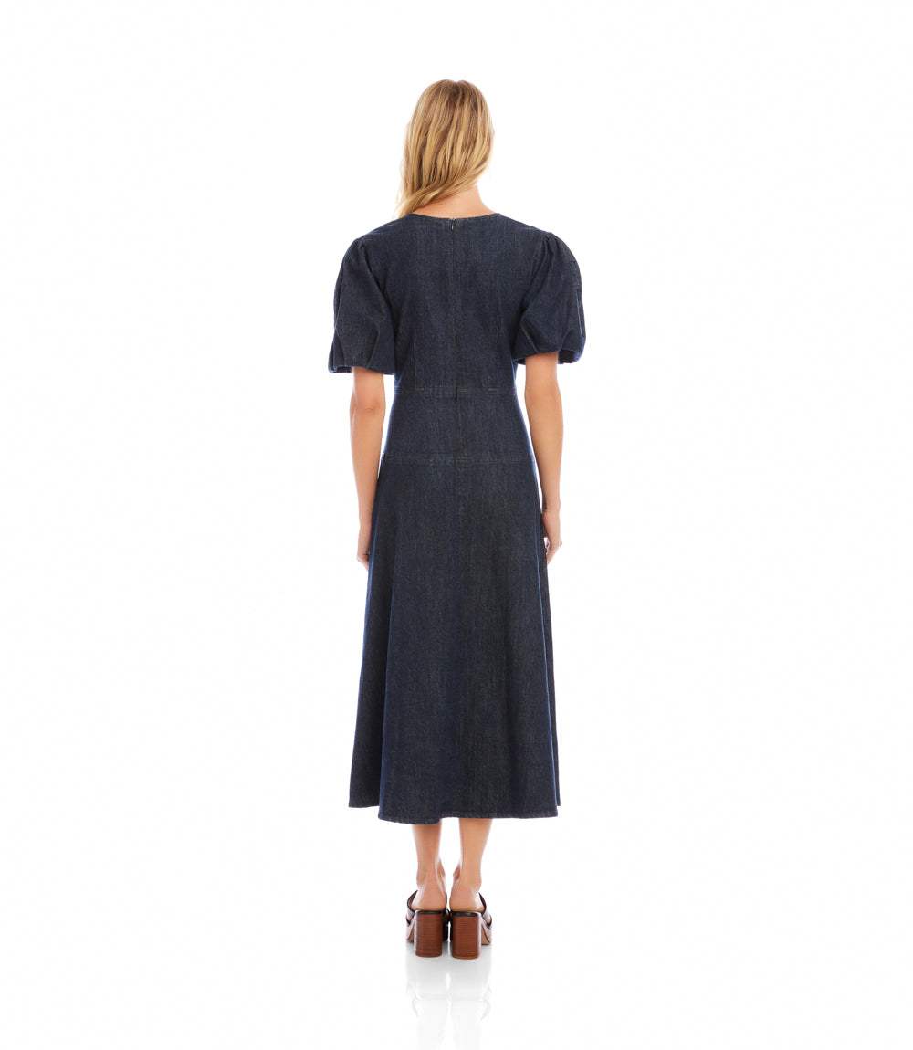 Puff Sleeve Midi Dress - Image 5