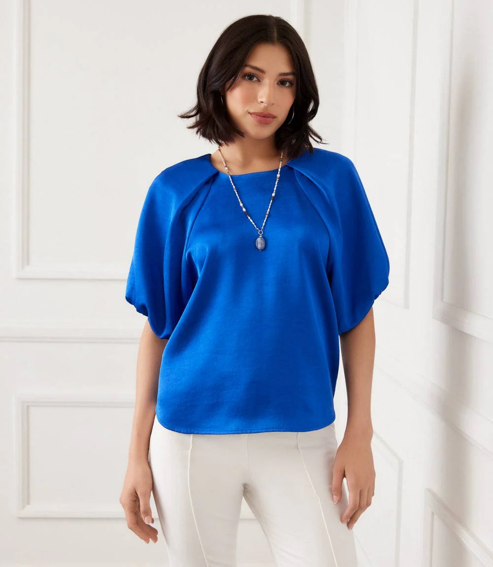 Puff Sleeve Satin Top - Image 2