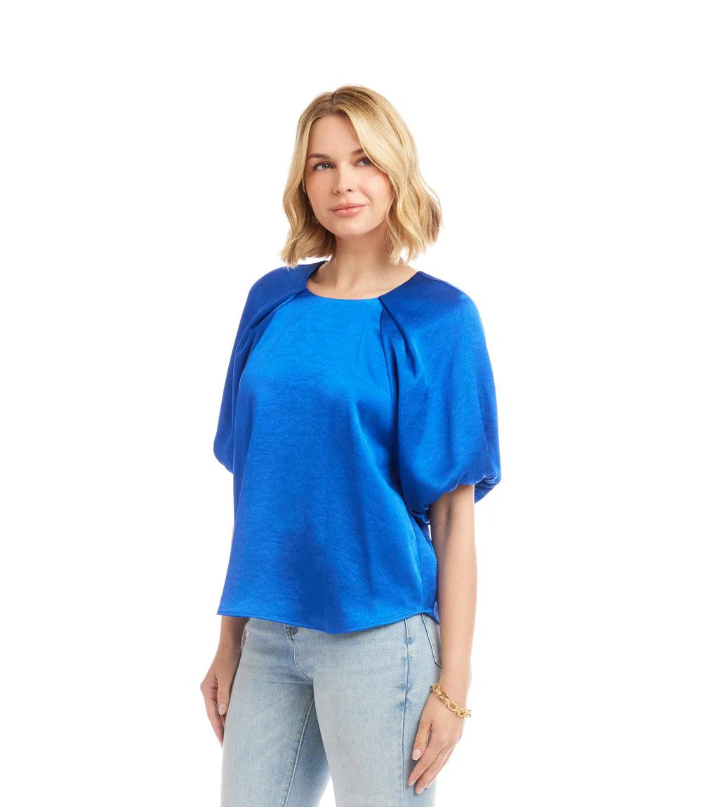 Puff Sleeve Satin Top - Image 5