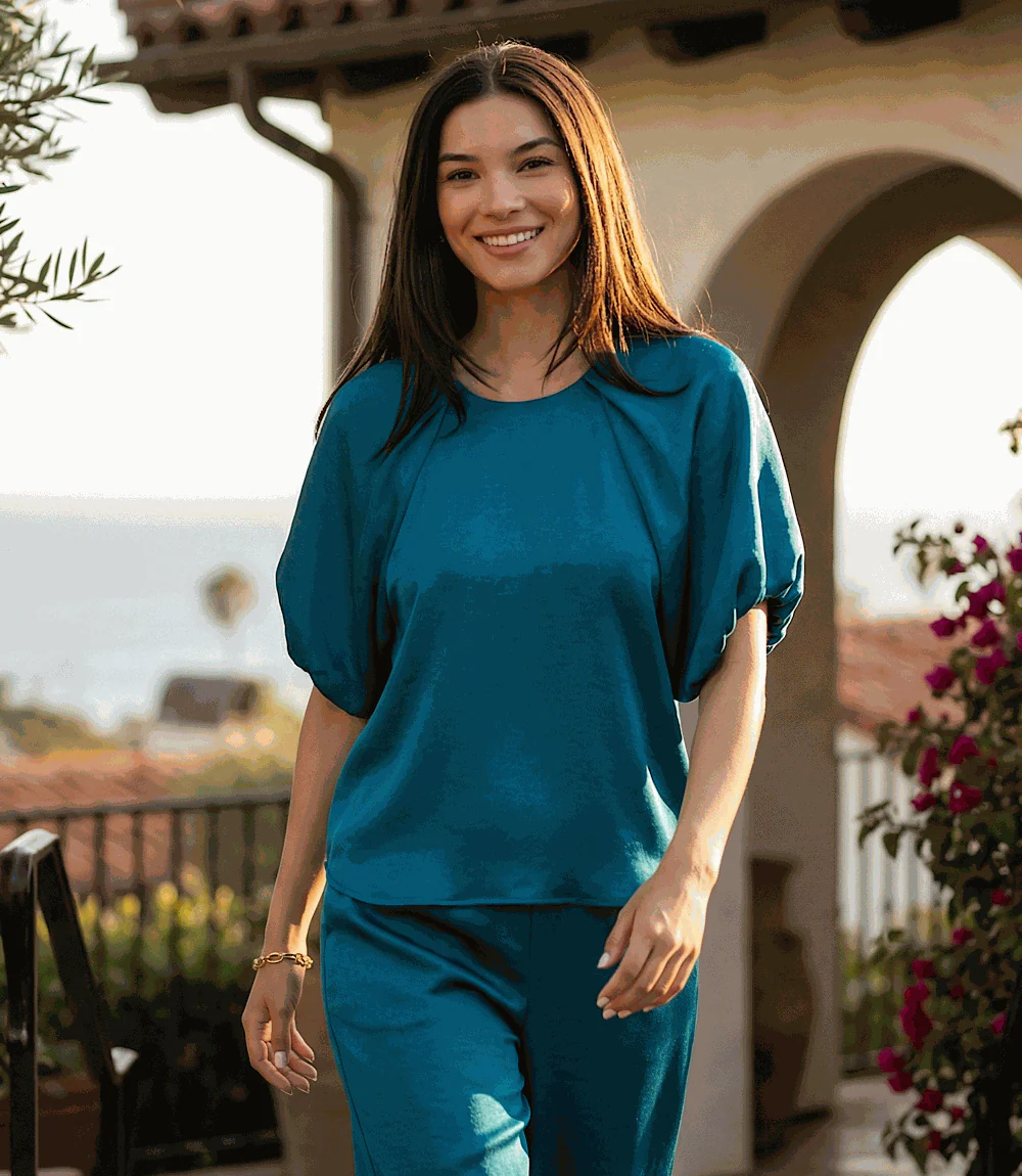 Puff Sleeve Satin Top - Image 3