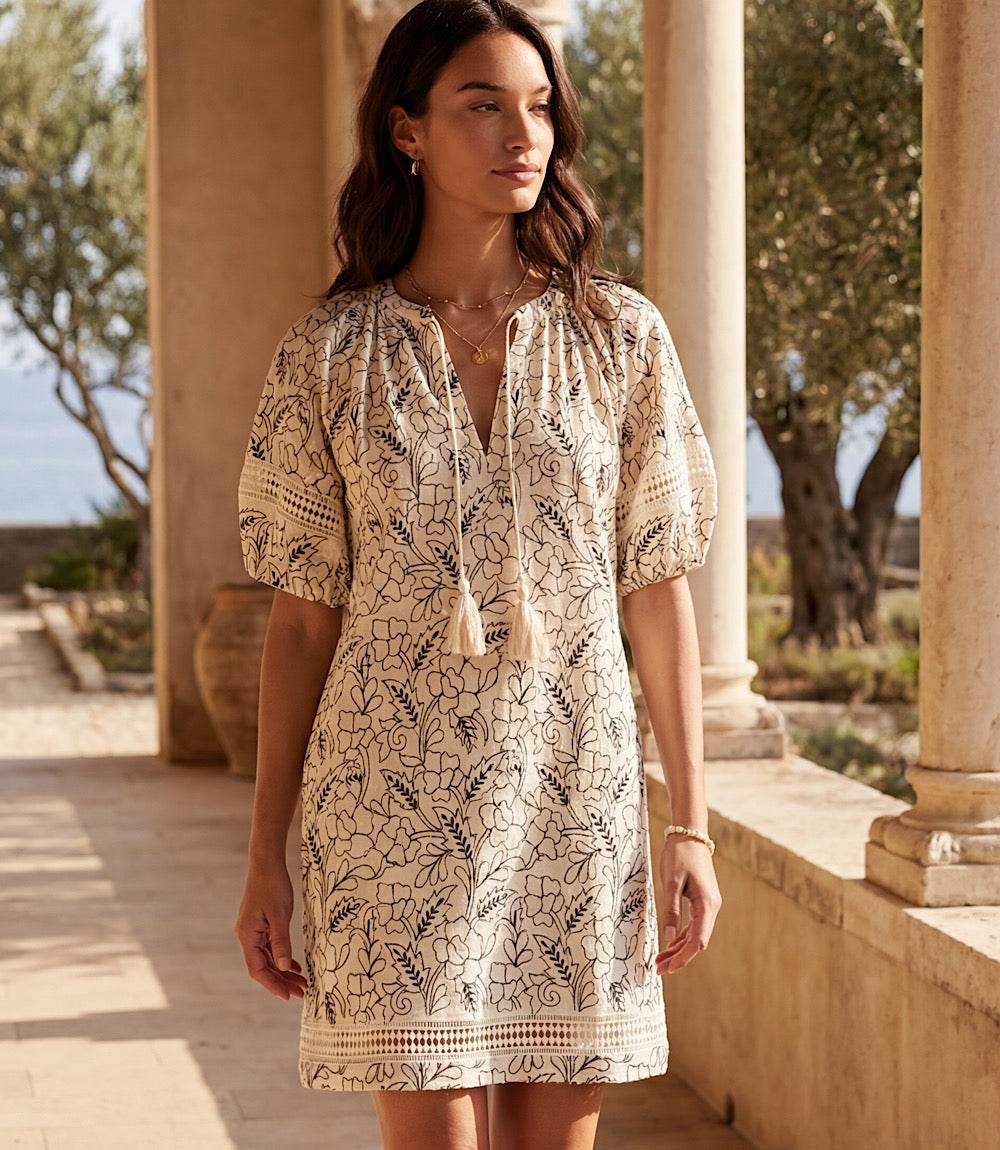 Puff Sleeve Tassel Dress - Image 14