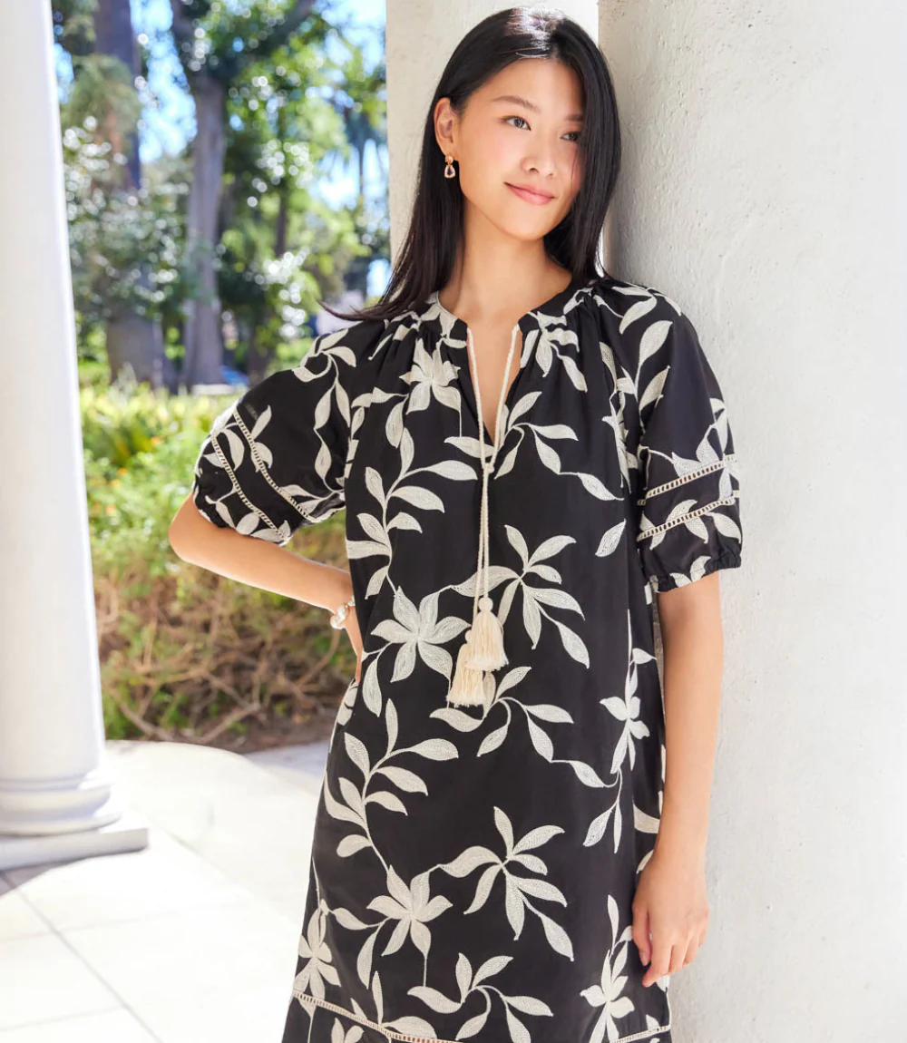 Puff Sleeve Tassel Dress - Image 2