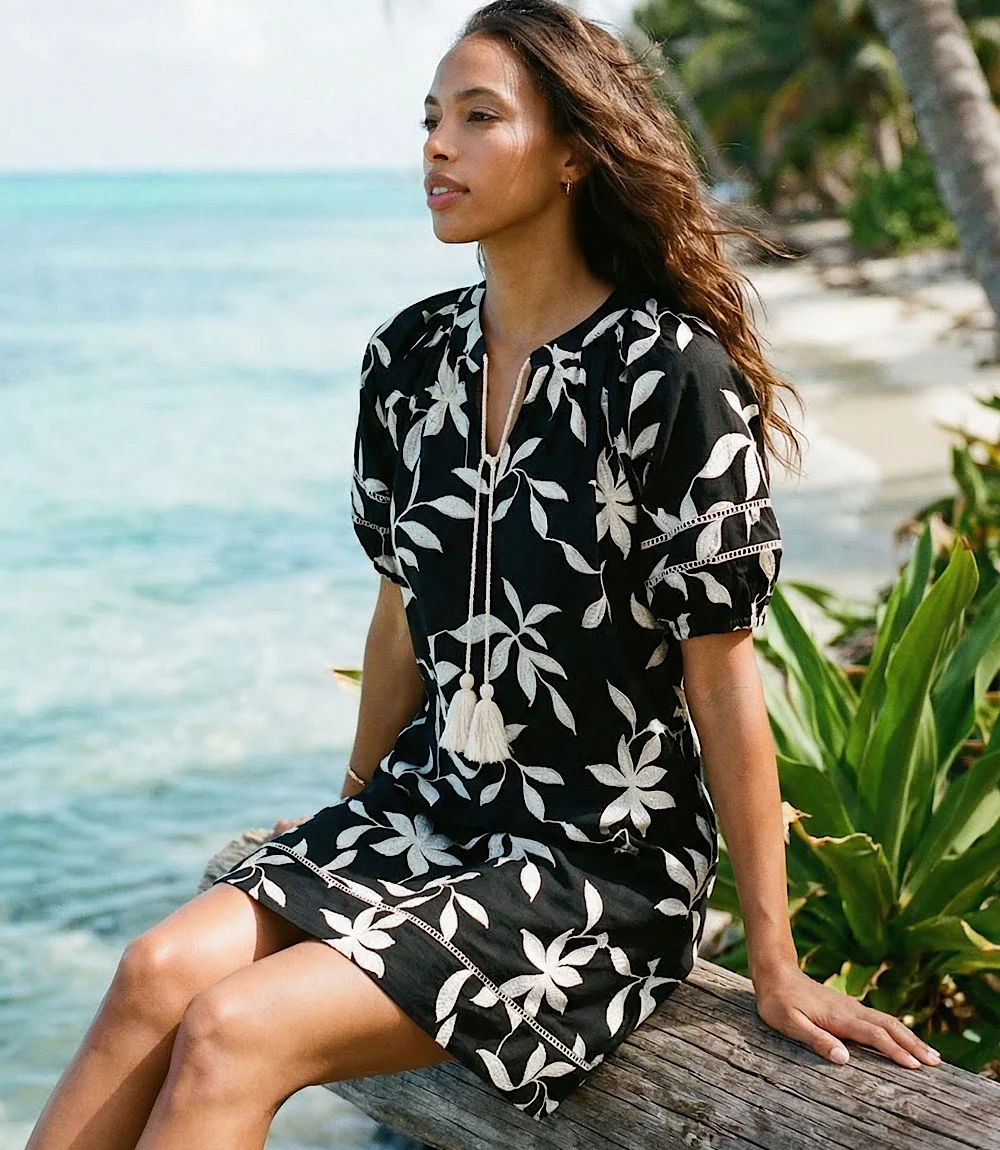 Puff Sleeve Tassel Dress - Image 8